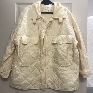 Anthropologie Cream Quilted Women's Jacket